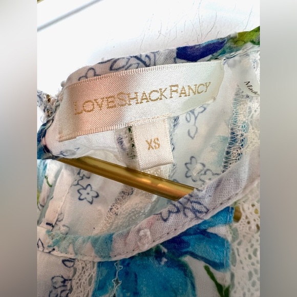 LoveShackFancy Natasha Floral Mini Dress in Blueberry Cloud Size XS - Picture 5 of 13
